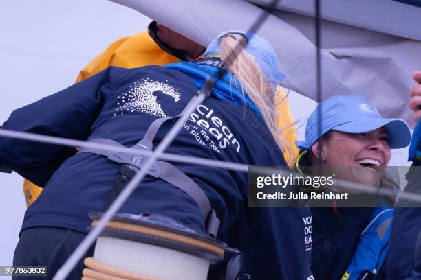 Swedish Crown Princess Victoria participates in the ProAm Race at the Volvo Ocean Race, joining the team of Turn the Tide against Plastic promoting...