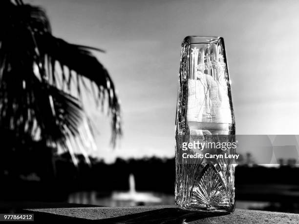 Championshiop trophy is seen during practice for THE PLAYERS Championship on THE PLAYERS Stadium Course at TPC Sawgrass on May 7, 2018 in Ponte Vedra...