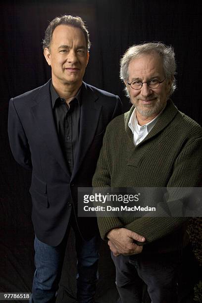 Movie director Steven Spielberg and actor Tom Hanks pose for a portrait session for the USA Today in Los Angeles, CA on March 12, 2010. .