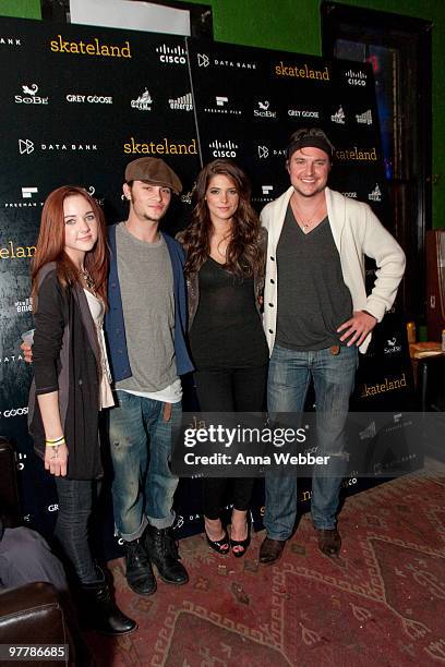 Actors Haley Ramm, Shiloh Fernandez, Ashley Greene and Heath Freeman arrive at the Mohawk on March 15, 2010 in Austin, Texas.