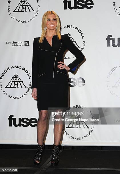 Singer Faith Hill attends the 25th Annual Rock And Roll Hall Of Fame Induction Ceremony at the Waldorf=Astoria on March 15, 2010 in New York City.