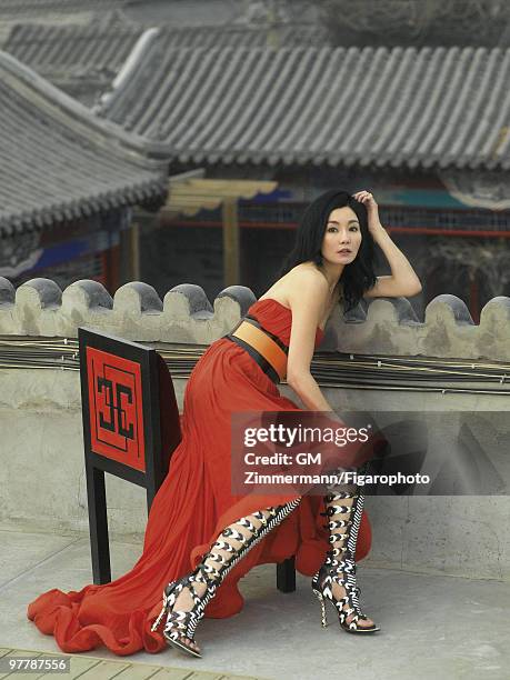 Actress Maggie Cheung poses at a portrait session in Beijing, China for Madame Figaro. Published image. CREDIT MUST READ: Gilles Marie...