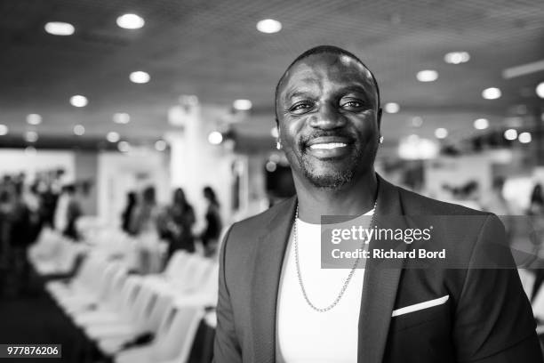 Singer, producer and entrepreneur Akon poses after the Gabbcon session during the Cannes Lions Festival 2018 on June 18, 2018 in Cannes, France.
