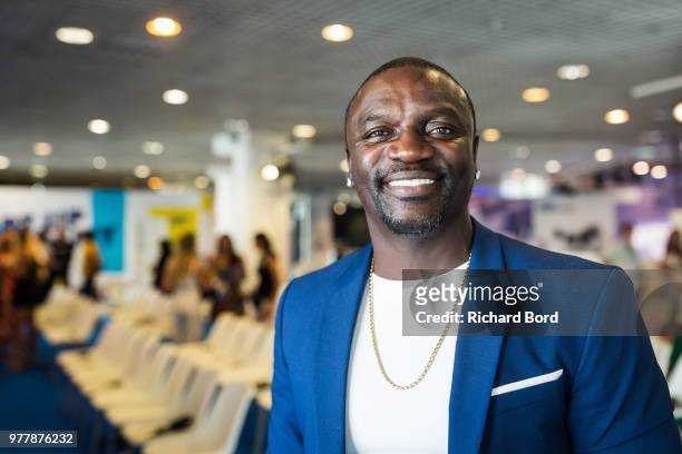 Singer, producer and entrepreneur Akon poses after the Gabbcon session during the Cannes Lions Festival 2018 on June 18, 2018 in Cannes, France.