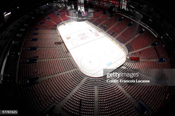 General view of the Bell Center before the NHL game against the Edmonton Oilers on March 11, 2009 at the Bell Center in Montreal, Quebec, Canada.