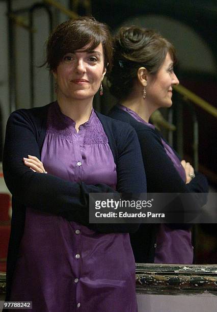 Elvira Lindo attends 'Algo mas inesperado que la muerte' press conference at Lara Theatre on March 16, 2010 in Madrid, Spain.