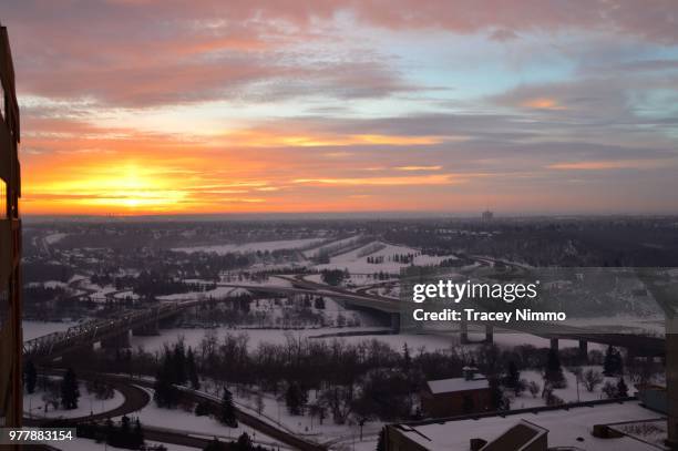 sunrise in edmonton - edmonton sunset stock pictures, royalty-free photos & images