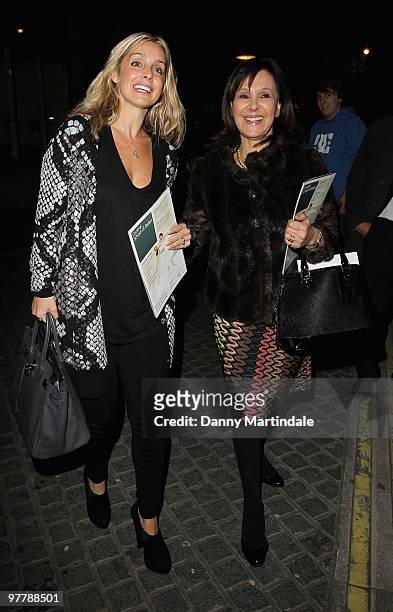 Louise Redknapp and Arlene Phillips attend the press night of 'Blaze' at The Peacock Theatre on March 16, 2010 in London, England.