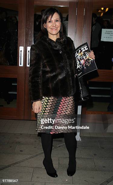 Arlene Phillips attends the press night of 'Blaze' at The Peacock Theatre on March 16, 2010 in London, England.
