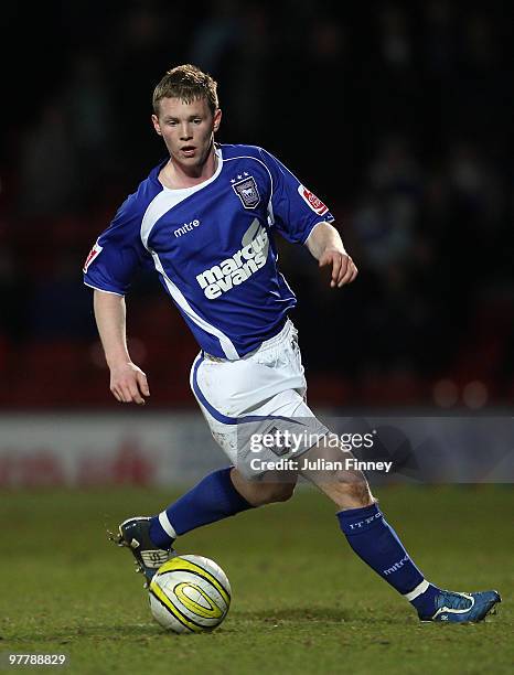 Damien Delaney of Ipswich in action during the Coca-Cola Championship match between Watford and Ipswich at Vicarage Road on March 16, 2010 in...