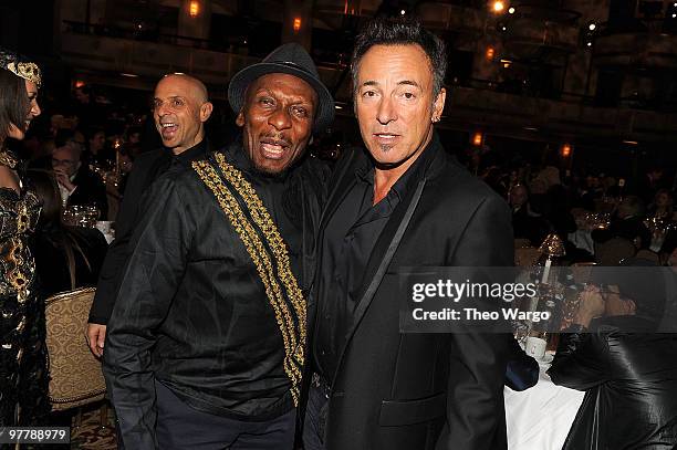 Exclusive* Inductee Jimmy Cliff and Bruce Springsteen attend the 25th Annual Rock and Roll Hall of Fame Induction Ceremony dinner at Waldorf=Astoria...