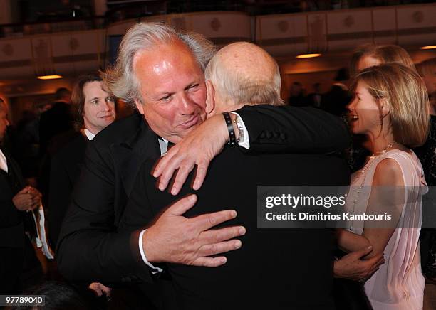 Exclusive* Graydon Carter and Barry Diller attend the 25th Annual Rock and Roll Hall of Fame Induction Ceremony dinner at Waldorf=Astoria on March...