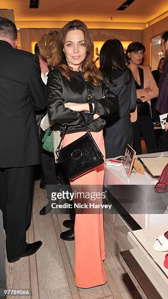 Jeanne Marine attends the cocktail party for the launch of the 'Miss Viv' handbag collection by Roger Vivier on March 16, 2010 in London, England.