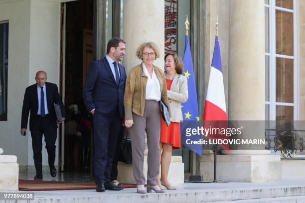 French Interior Minister Gerard Collomb, French Junior Minister for the Relations with Parliament Christophe Castaner, French Labour Minister Muriel...