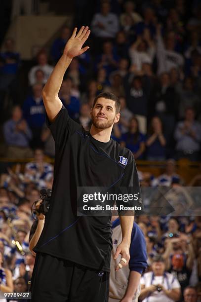 Duke Brian Zoubek during game vs North Carolina. Durham, NC 3/6/2010 CREDIT: Bob Rosato