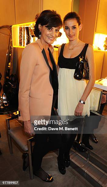Ines and Nine de la Fressange attend the Roger Vivier party to celebrate the launch of the new bag collection Miss Viv, hosted by Ines de la...
