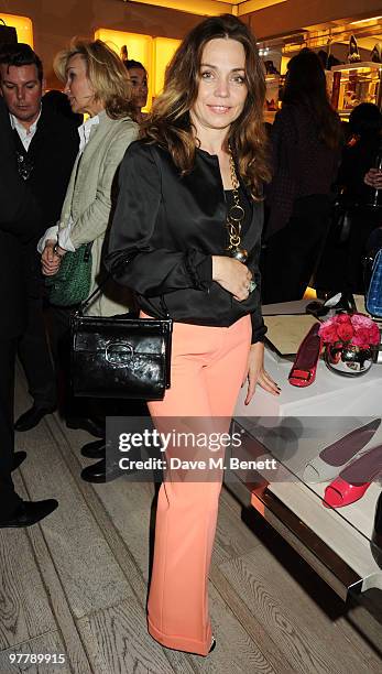 Jeanne Marine attends the Roger Vivier party to celebrate the launch of the new bag collection Miss Viv, hosted by Ines de la Fressange and Jeanne...