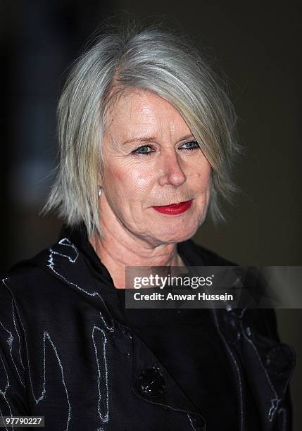 Fashion designer Betty Jackson arrives at a reception for the British Clothing Industry at Buckingham Palace on March 16, 2010 in London, England