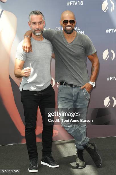 Jay Harrington and Shemar Moore from the serie 'S.W.A.T' attend a photocall during the 58th Monte Carlo TV Festival on June 17, 2018 in Monte-Carlo,...