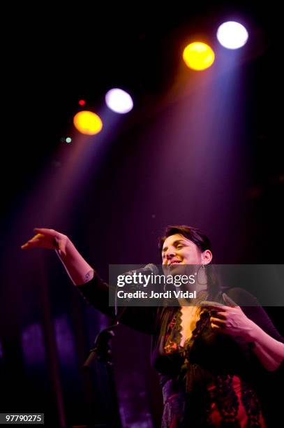 Amparo Sanchez performs at Sala Apolo on March 16, 2010 in Barcelona, Spain.