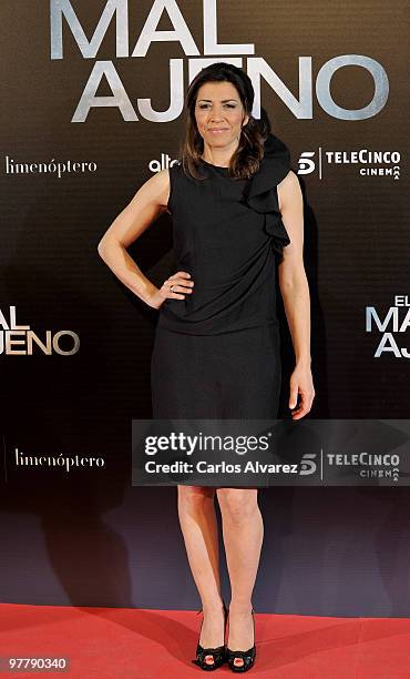 Spanish actress Alicia Borrachero attends the "El Mal Ajeno" premiere at the Capitol cinema on March 16, 2010 in Madrid, Spain.