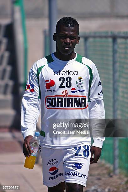 Darwin Quintero of Santos Laguna during a training session at Territorio Santos Modelo on March 16, 2010 in Torreon, Mexico.