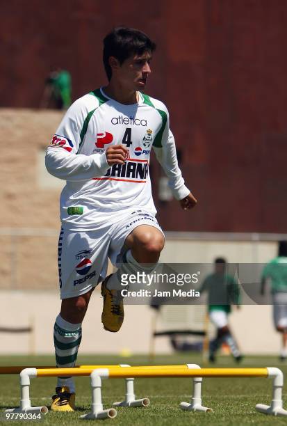 Ivan Estrada of Santos Laguna during a training session at Territorio Santos Modelo on March 16, 2010 in Torreon, Mexico.