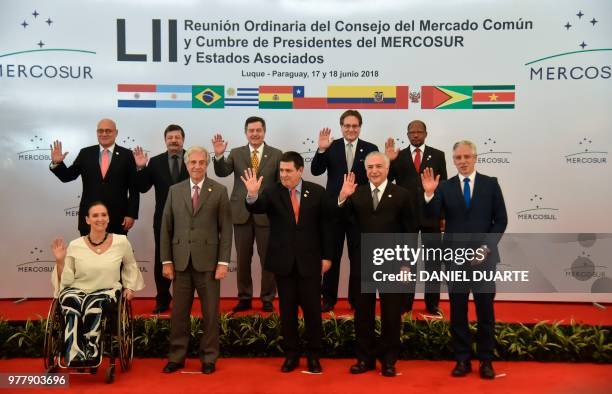 Argentine Vice-President Gabriela Michetti, Uruguay's President Tabare Vazquez, Paraguay's President Horacio Cartes, Brazil's President Michel Temer,...