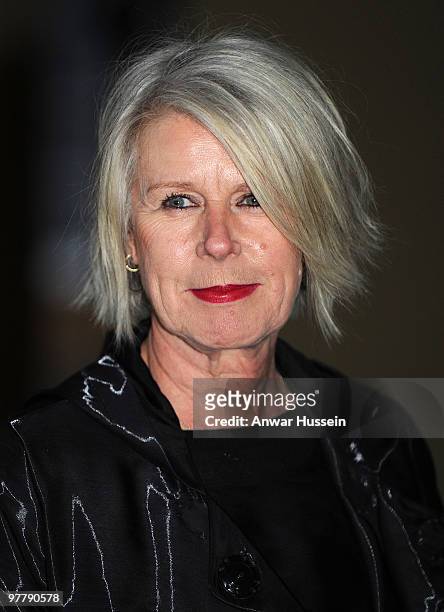 Fashion designer Betty Jackson arrives at a reception for the British Clothing Industry at Buckingham Palace on March 16, 2010 in London, England