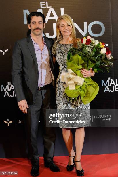 Actress Belen Rueda and actor Eduardo Noriega attend 'El Mal Ajeno' premiere, at Capitol Cinema on March 16, 2010 in Madrid, Spain.