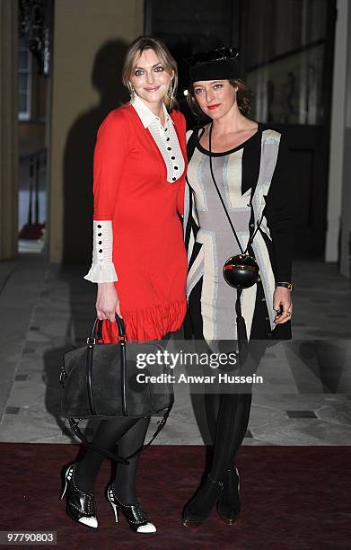 Sophie Dahl and fashion designer Alice Temperley arrive at a reception for the British Clothing Industry at Buckingham Palace on March 16, 2010 in...