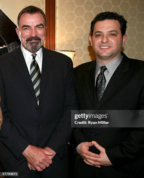 Actor Tom Selleck and EVP of Distribution, Lionsgate, David Spitz attend the Lionsgate 2010 ShoWest cocktail party during ShoWest 2010 held at...