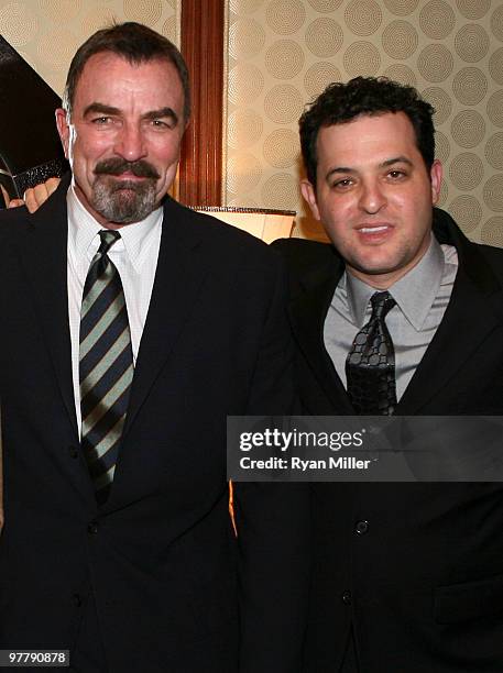 Actor Tom Selleck and EVP of Distribution, Lionsgate, David Spitz attend the Lionsgate 2010 ShoWest cocktail party during ShoWest 2010 held at...