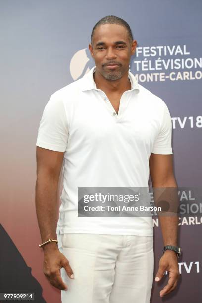 Jason George from the serie 'Station 19' attends a photocall during the 58th Monte Carlo TV Festival on June 17, 2018 in Monte-Carlo, Monaco.