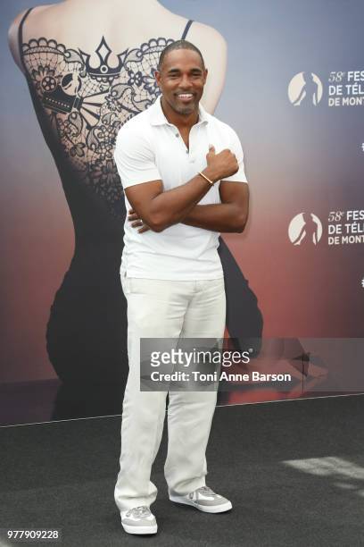 Jason George from the serie 'Station 19' attends a photocall during the 58th Monte Carlo TV Festival on June 17, 2018 in Monte-Carlo, Monaco.