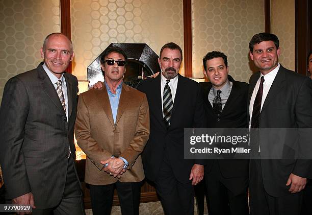 President of the Motion Picture Group and co-COO, Joe Drake, actor Sylvester Stallone, actor Tom Selleck, EVP of Distribution, Lionsgate, David Spitz...