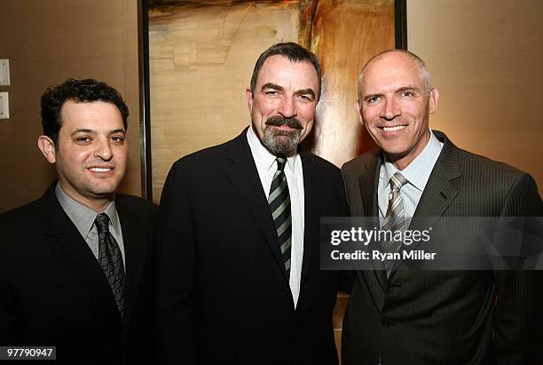 Of Distribution, Lionsgate, David Spitz, actor Tom Selleck and President of the Motion Picture Group and co-COO, Joe Drake attend the Lionsgate 2010...