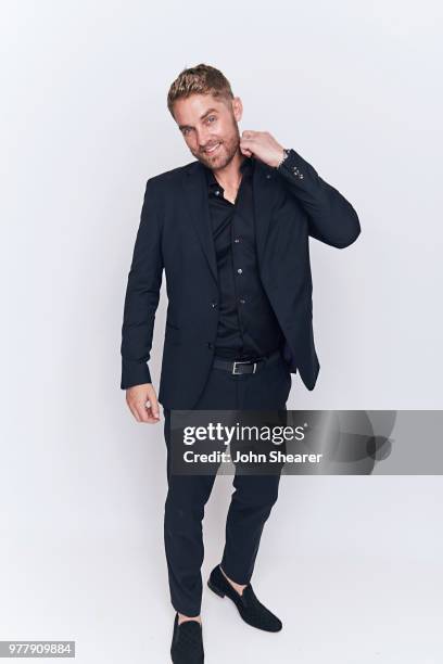 Brett Young poses at the 2018 CMT Music Awards Show: Portrait Studio at Bridgestone Arena on June 6, 2018 in Nashville, Tennessee.