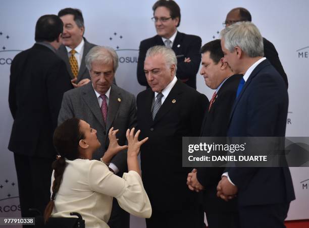 Argentine Vice-President Gabriela Michetti, Uruguay's President Tabare Vazquez, Brazil's President Michel Temer, Paraguay's President Horacio Cartes...