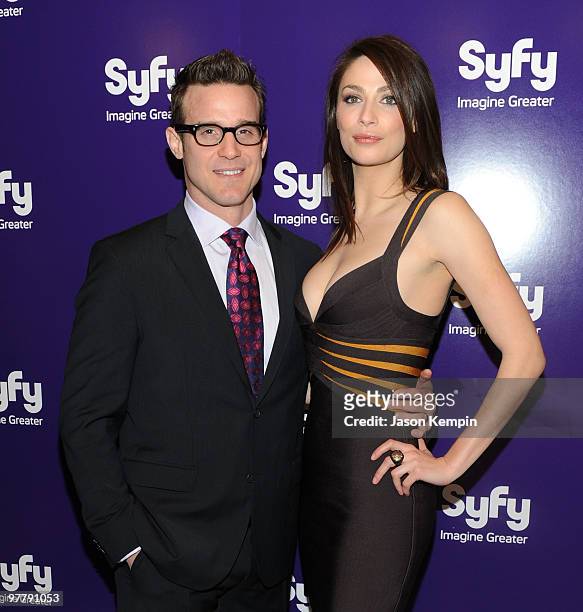 Actor Eddie McClintock and actress Joanne Kelly attend the 2010 Syfy Upfront party at The Museum of Modern Art on March 16, 2010 in New York City.