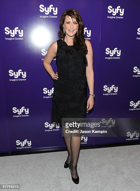 Actress Amanda Tapping attends the 2010 Syfy Upfront party at The Museum of Modern Art on March 16, 2010 in New York City.