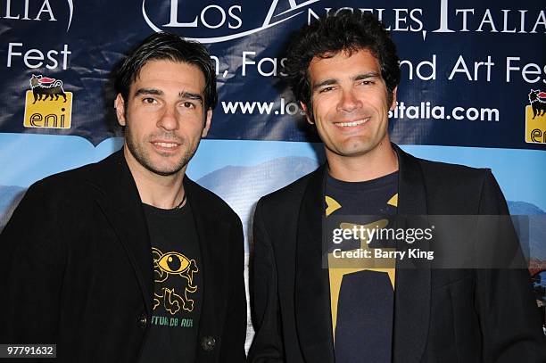 Actors Edoardo Leo and Marco Bonini attends the Los Angeles Italia Film, Fashion & Art Festival at the Mann Chinese 6 on March 1, 2010 in Los...