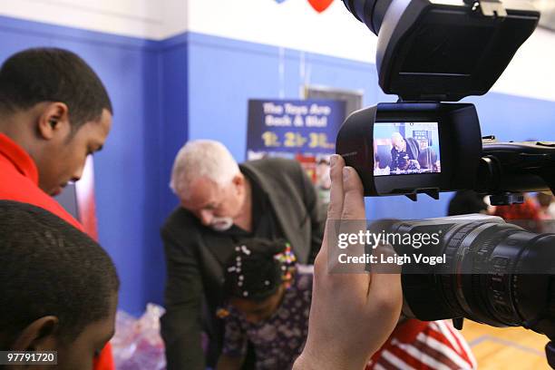 John Ratzenberger helps build a "Toy Story" LEGO mural to benefit the Boys & Girls Club of America on March 16, 2010 in Alexandria, Virginia.