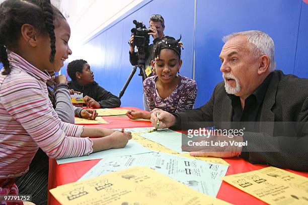 John Ratzenberger helps build a "Toy Story" LEGO mural to benefit the Boys & Girls Club of America on March 16, 2010 in Alexandria, Virginia.
