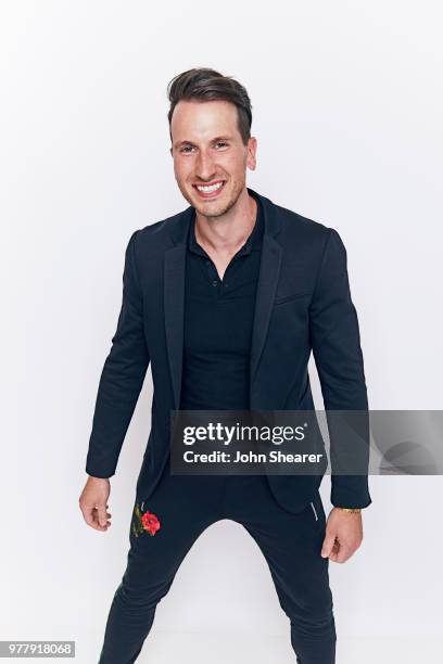 Russell Dickerson poses at the 2018 CMT Music Awards Show: Portrait Studio at Bridgestone Arena on June 6, 2018 in Nashville, Tennessee.