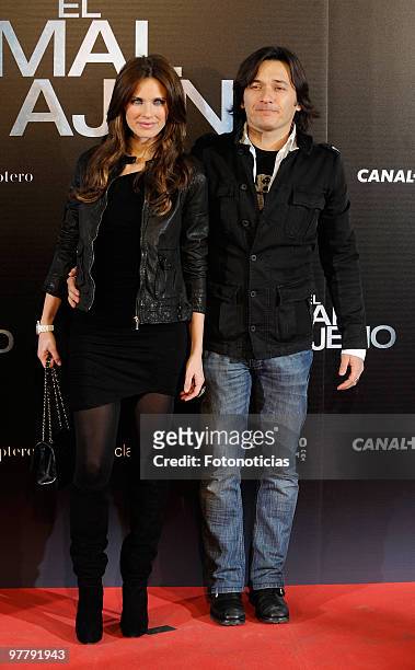 Vanesa Romero and Alberto Caballero attend 'El Mal Ajeno' premiere, at Capitol Cinema on March 16, 2010 in Madrid, Spain.