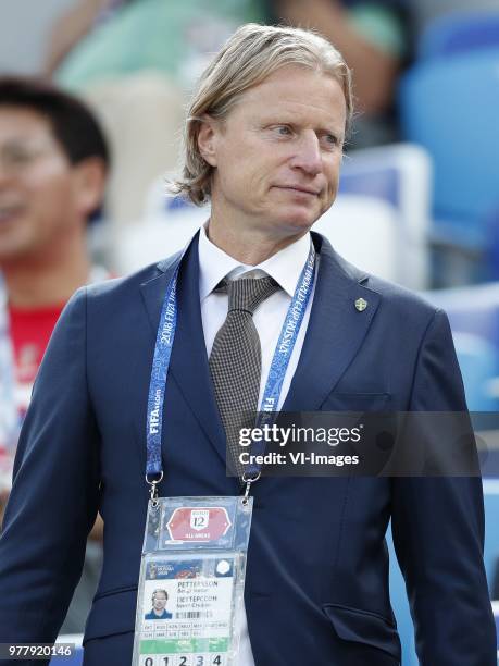 Stefan Pettersson during the 2018 FIFA World Cup Russia group F match between Sweden and Korea Republic at the Novgorod stadium on June 18, 2018 in...