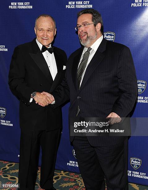 New York City Police Commissioner Raymond Kelly and Drew Nieporent attend the 32nd Annual New York City Police Foundation Gala at The Waldorf=Astoria...