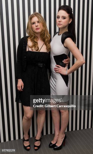 Actress Magda Apanowicz and actress Alessandra Torresani attend the SYFY 2010 Upfront Party at The Museum of Modern Art on March 16, 2010 in New...