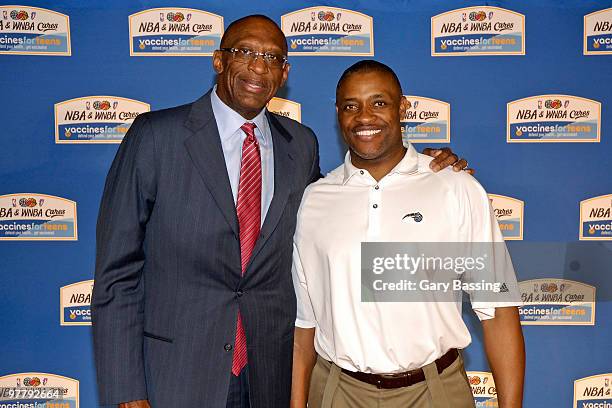 Basketball Hall of Famer Bob Lanier and Orlando Magic legend Nick Anderson launch the Vaccines for Teens national multimedia campaign in Central...